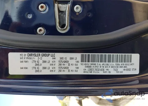 2012 Ram 1500 Slt from USA, damaged, VIN 1C6RD7LT0CS210236